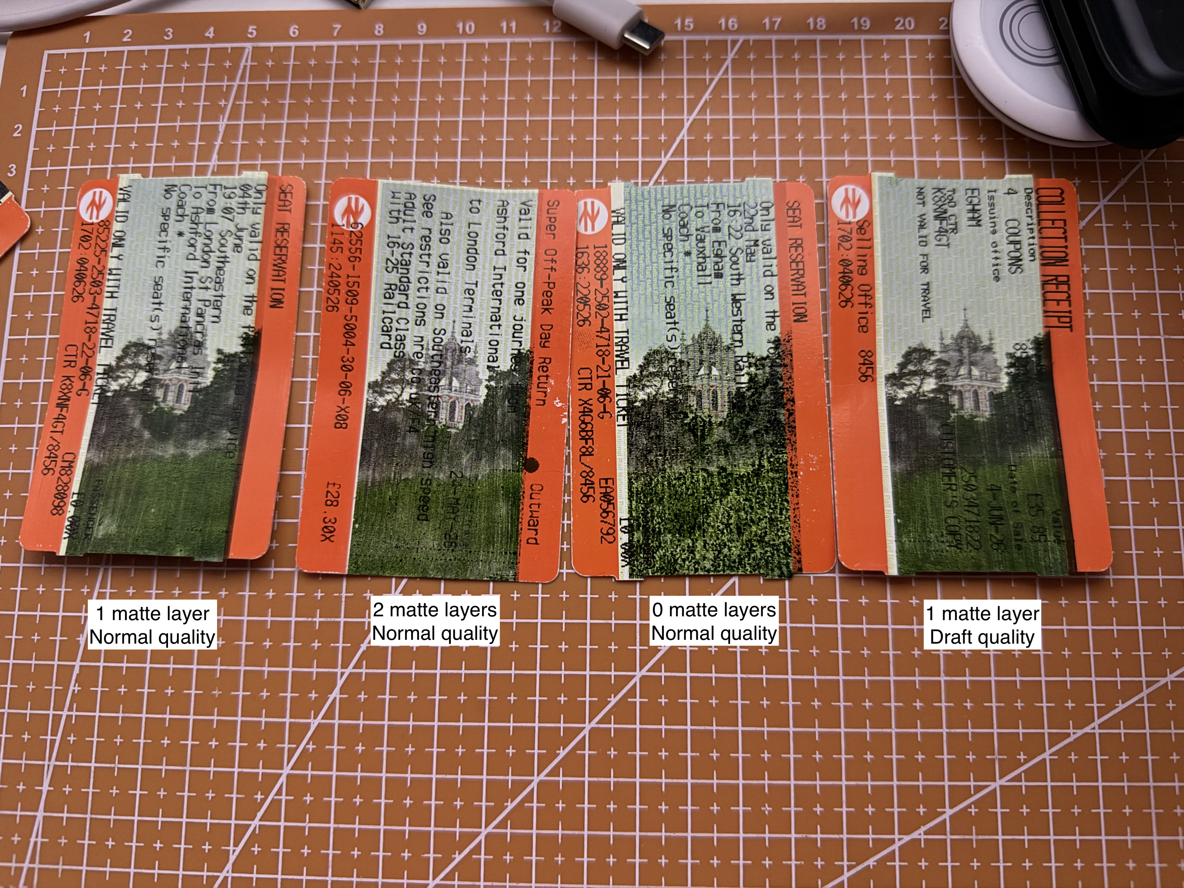 Comparing print qualities